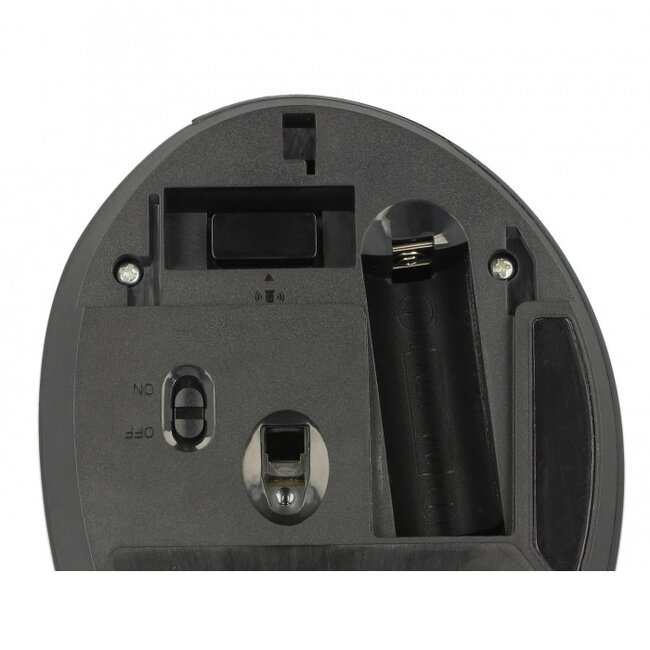 DeLOCK ergonomische draadloze USB muis met 6 knoppen - 800-1600 DPI / zwart