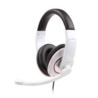 Gembird Gembird comfortabele stereo over-ear headset - 2x 3,5mm Jack / wit/zwart/rood - 1,8 meter