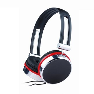 Gembird Gembird comfortabele stereo on-ear headset met in-line microfoon - 2x 3,5mm Jack / zwart/rood - 1,5 meter