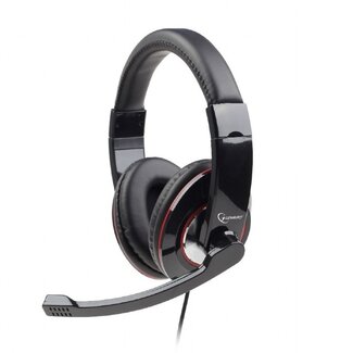 Gembird Gembird comfortabele stereo over-ear headset - USB-A / zwart/rood - 2 meter