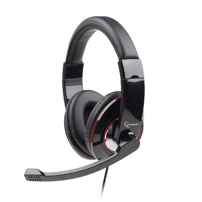 Gembird comfortabele stereo over-ear headset - USB-A / zwart/rood - 2 meter