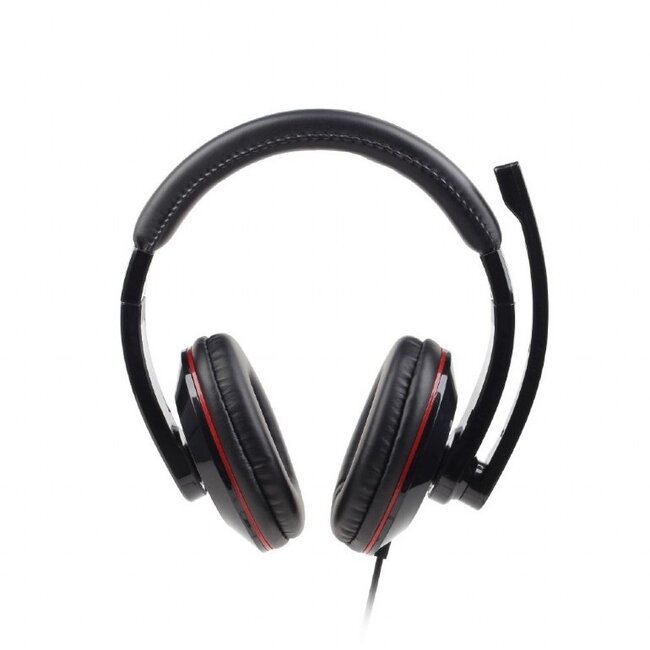 Gembird comfortabele stereo over-ear headset - USB-A / zwart/rood - 2 meter