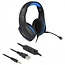 DeLOCK gaming stereo over-ear headset - 3,5mm Jack 4-polig (incl. adapter) / zwart/blauw - 2,1 meter