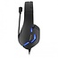 DeLOCK gaming stereo over-ear headset - 3,5mm Jack 4-polig (incl. adapter) / zwart/blauw - 2,1 meter