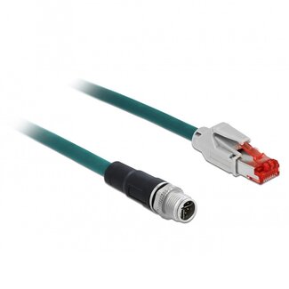 DeLOCK M12 8-pins X-gecodeerd - RJ45 industriële netwerkkabel - CAT5e / PVC - 1 meter