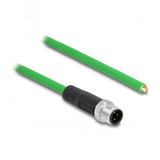 DeLOCK M12 4-pins D-gecodeerd - 4-aderig open eind netwerkkabel - Profinet / PVC - 2 meter