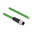 M12 4-pins D-gecodeerd - 4-aderig open eind netwerkkabel - Profinet / TPU PUR - 5 meter