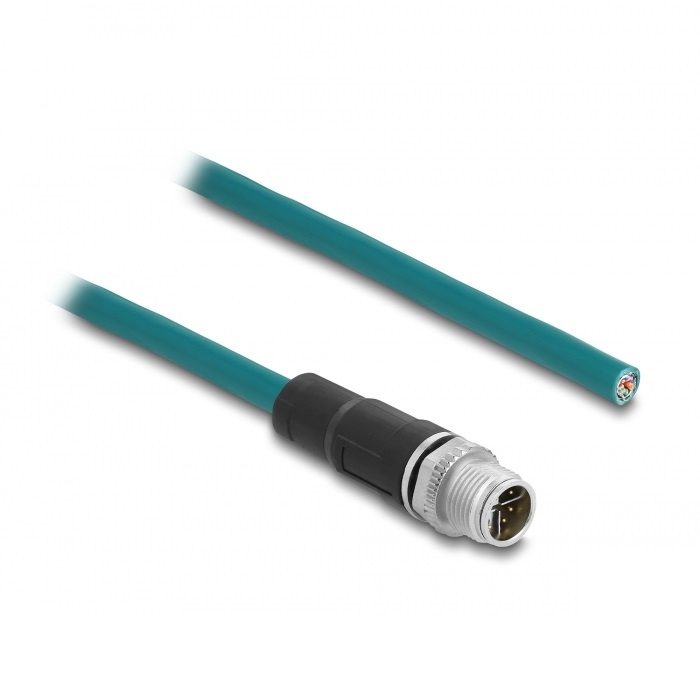 S/FTP netwerkkabel | M12 - open eind | CAT6a | 5 meter | DeLOCK