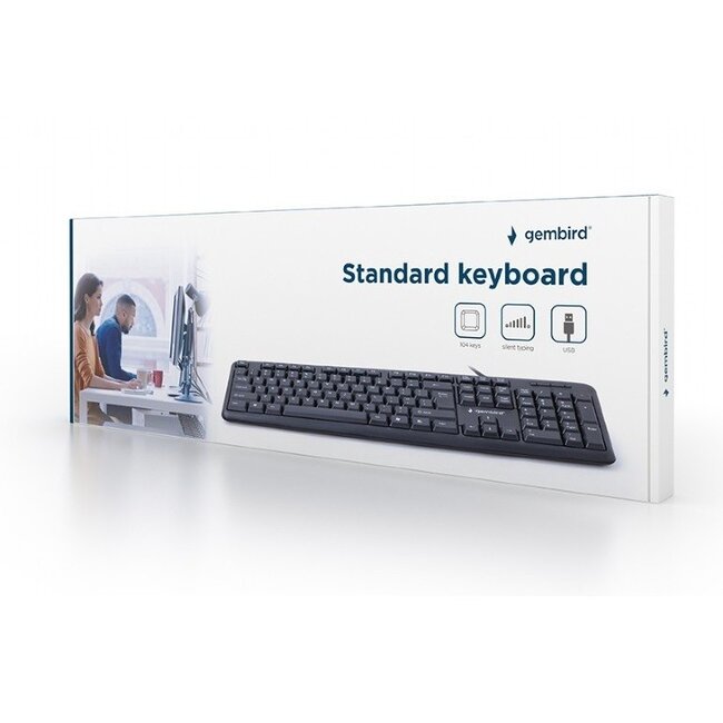 Gembird bedraad USB toetsenbord - AZERTY (BE) / zwart - 1,5 meter