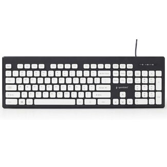 Gembird Gembird bedraad USB toetsenbord - QWERTY (US) / zwart/wit - 1,8 meter