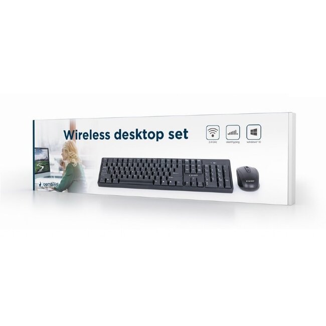 Gembird draadloze USB toetsenbord en muis set - QWERTY (US) / zwart