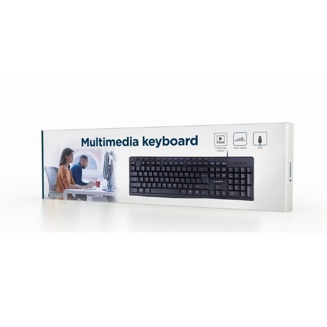 Gembird bedraad USB toetsenbord met 13 multimedia toetsen - QWERTY (US) / zwart - 1,4 meter