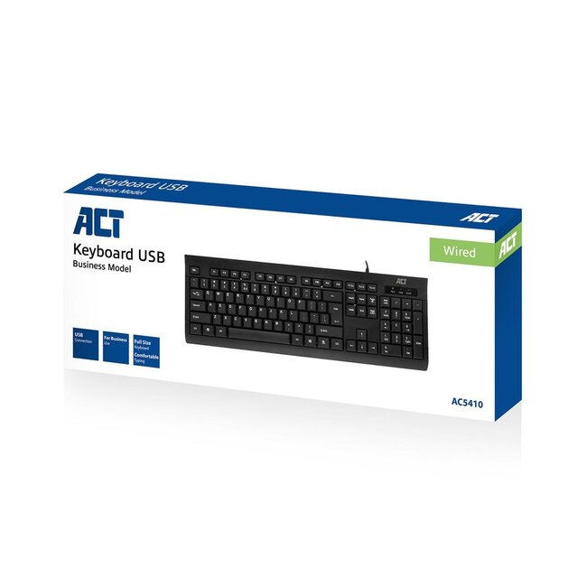 ACT bedraad business USB toetsenbord - QWERTY (US) / zwart - 1,4 meter
