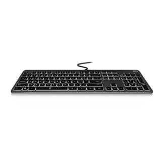 ACT ACT bedraad slimline USB toetsenbord met 12 multimedia toetsen en verlichting - QWERTY (US) / grijs/zwart - 1,5 meter