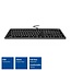 ACT bedraad slimline USB toetsenbord met 12 multimedia toetsen en verlichting - QWERTY (US) / grijs/zwart - 1,5 meter