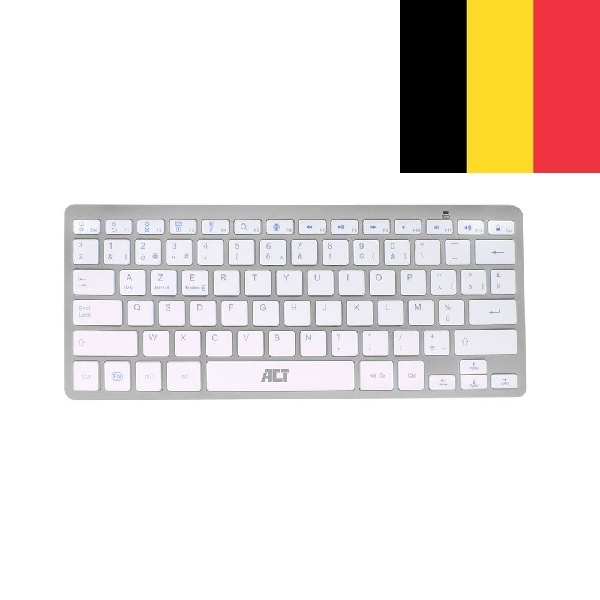 ACT AC5605 Multimedia Toetsenbord Bluetooth | Azerty/BE layout | iOS - MAC OS - Android - Windows | Portable | Wit