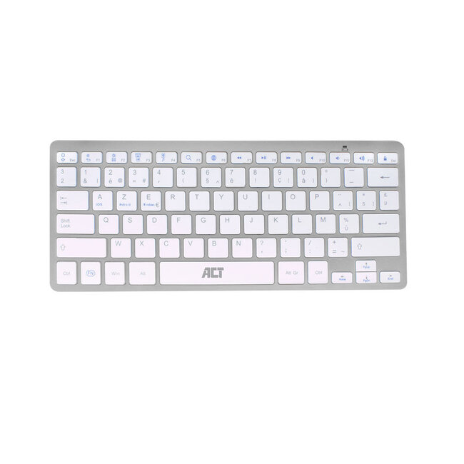 ACT portable multimedia Bluetooth toetsenbord - AZERTY (BE) / zilver/wit