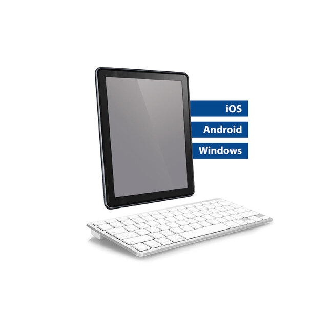 ACT portable multimedia Bluetooth toetsenbord - AZERTY (BE) / zilver/wit