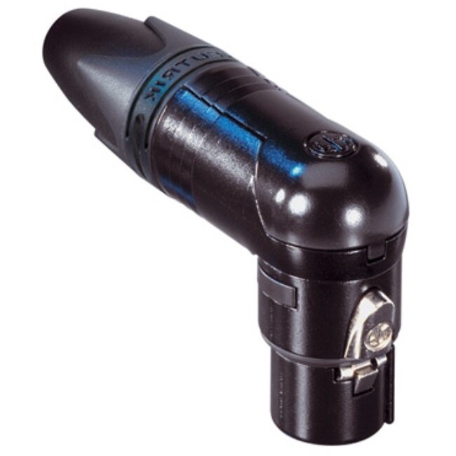 Neutrik NC4FRX-B XLR 4-pins (v) haakse connector - verguld / zwart