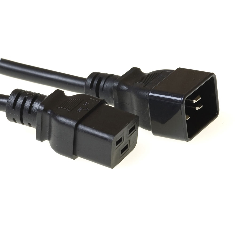 ACT C19 - C20, 3.00m electriciteitssnoer Zwart 3 m C19 stekker C20 stekker