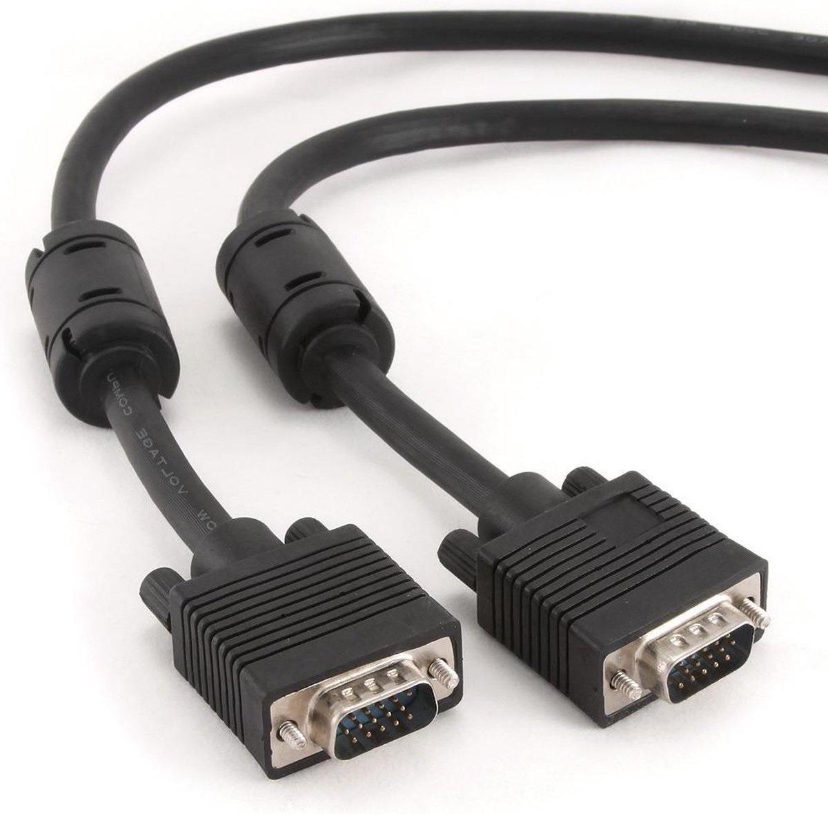 Premium VGA monitor kabel met ferriet kernen - CU koper aders / zwart - 5 meter