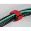 Klittenband kabelbinders met gesp en ring 190 x 25mm / rood (5 stuks)