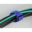 Klittenband kabelbinders met gesp en ring 190 x 25mm / blauw (5 stuks)