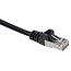 S/FTP CAT6a 10 Gigabit netwerkkabel haaks naar boven / recht / zwart - 1,5 meter