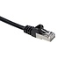 S/FTP CAT6a 10 Gigabit netwerkkabel haaks naar beneden / recht / zwart - 0,50 meter
