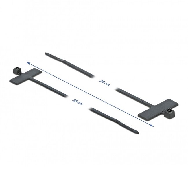 Tie-wraps 200 x 2,5mm / zwart - met label (10 stuks)