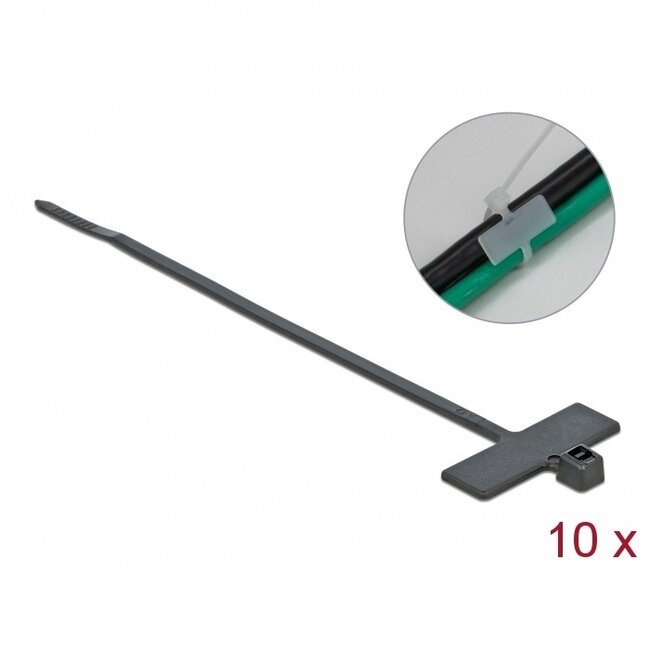 Tie-wraps 100 x 2,5mm / zwart - met label (10 stuks)