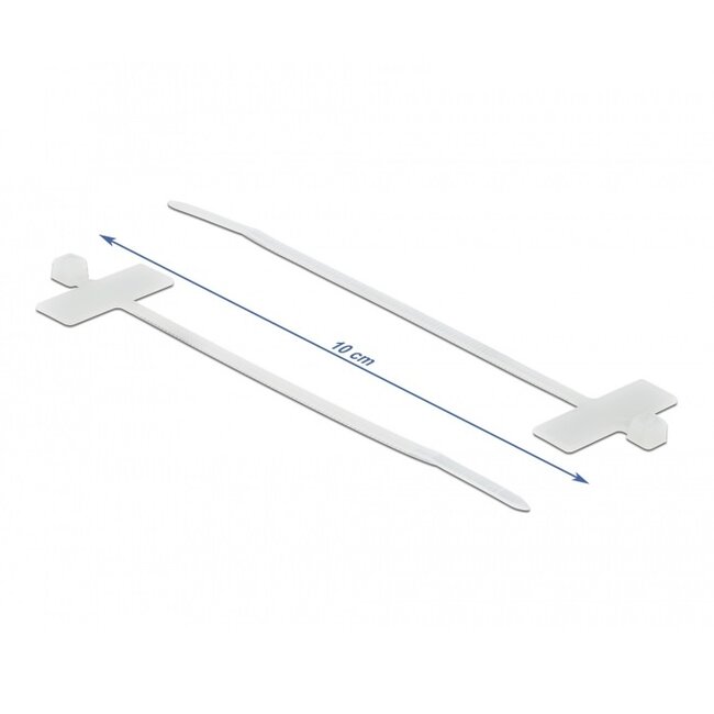 Tie-wraps 100 x 2,5mm / transparant - met label (10 stuks)