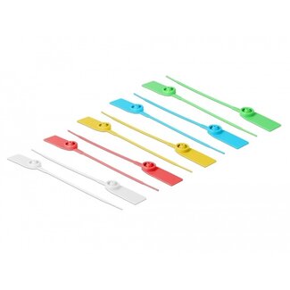 DeLOCK Tie-wraps 180 x 2,5mm / diverse kleuren - met label (10 stuks)