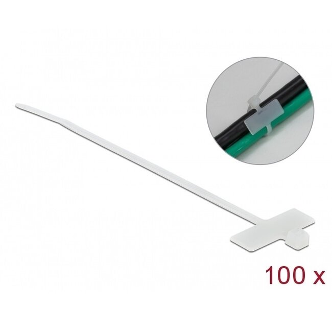 Tie-wraps 200 x 2,5mm / transparant - met label (100 stuks)