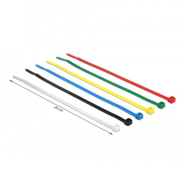 Tie-wraps 200 x 3,6mm / diverse kleuren (100 stuks)