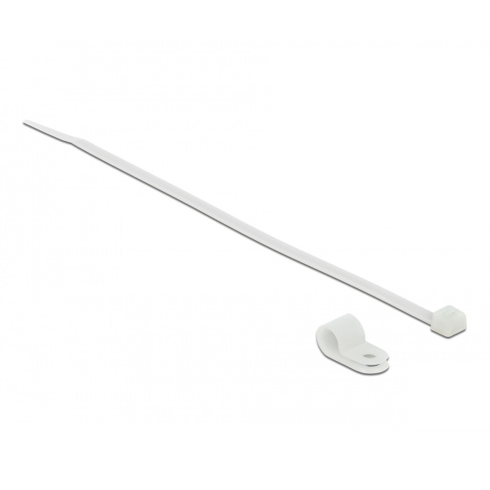 Tie-wraps 200 x 3,6mm (10 stuks) met montageklem (10 stuks) / transparant