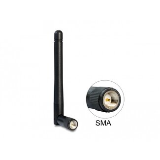 DeLOCK WLAN WiFi 5 2.4/5 GHz antenne - omnidirectioneel - SMA (m) - 2 dBi / zwart