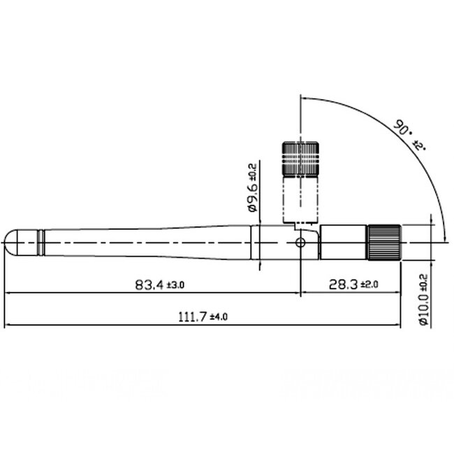 WLAN WiFi 5 2.4/5 GHz antenne - omnidirectioneel - SMA (m) - 2 dBi / zwart