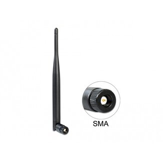 DeLOCK WLAN WiFi 5 2.4/5 GHz antenne - omnidirectioneel - SMA (m) - 4-5 dBi / zwart