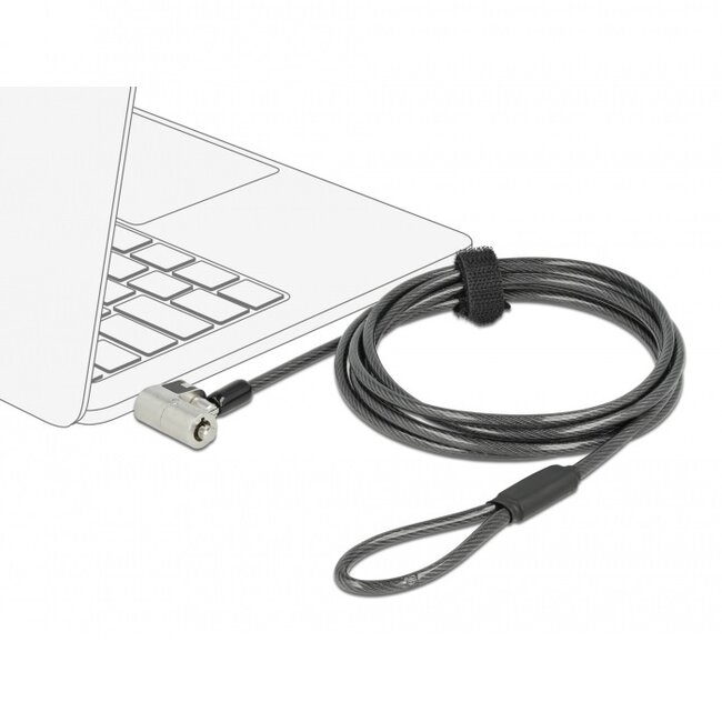 Navilock 3-in-1 notebookslot met sleutels / zwart - 2 meter