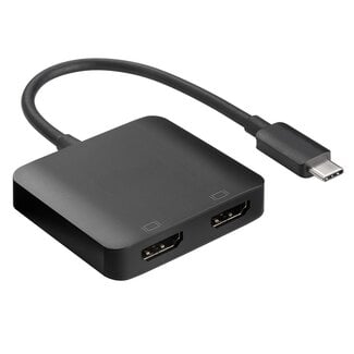 Goobay USB-C naar 2x HDMI 4K 30Hz adapter / zwart - 0,15 meter