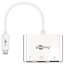 Goobay USB-C naar HDMI 4K 30Hz, USB-A en USB-C PD 60W adapter / wit - 0,15 meter