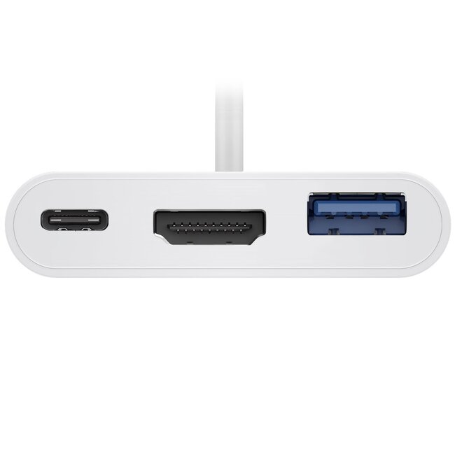 Goobay USB-C naar HDMI 4K 30Hz, USB-A en USB-C PD 60W adapter / wit - 0,15 meter