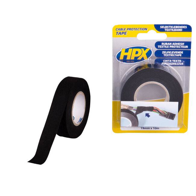 HPX kabel beschermingstape 19mm / 10m / zwart