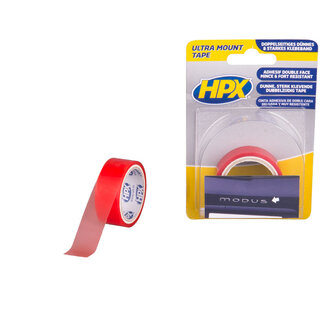 HPX HPX Ultra Mount dunne sterk klevende dubbelzijdige tape 19mm / 1,5m / transparant