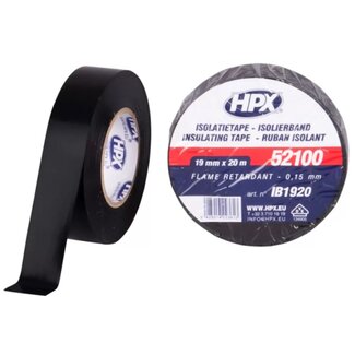 HPX HPX isolatietape 19mm / 20m / zwart