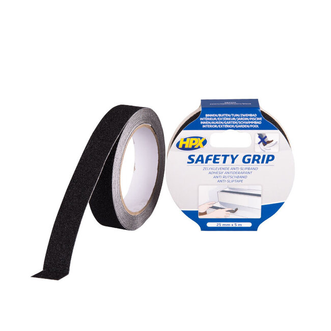 HPX Safety Grip zelfklevende anti-slipband 25mm / 5m / zwart