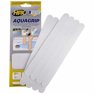 HPX HPX Aquagrip anti-slip stroken 20 x 240mm / 8 stuks / transparant