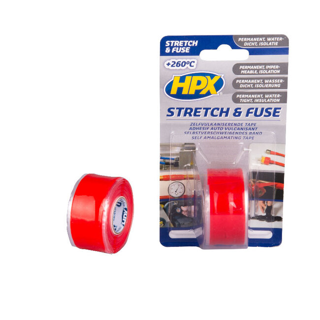 HPX Stretch & Fuse zelfvulcaniserende tape 25mm / 3m / rood