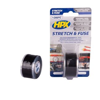 HPX HPX Stretch & Fuse zelfvulcaniserende tape 25mm / 3m / zwart